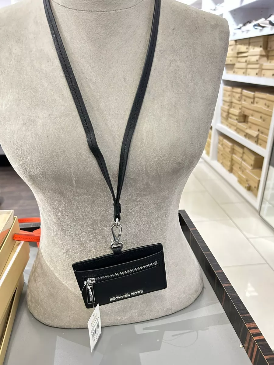 Michael Kors Jet Set Travel Saffiano Leather Card Case Lanyard Michael Kors Jet Set Travel Saffiano Leather Card Case Lanyard