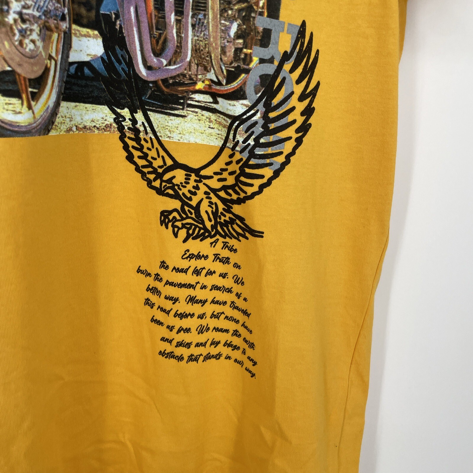 FILA T shirt moto gialla Strivers Row taglia S manica corta oro vecchia nuova con etichette