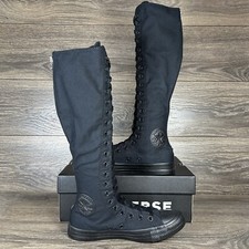 Converse Womens Chuck Taylor All Star XXHi Triple Black Knee High Shoes Sneakers