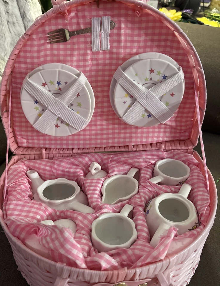 Camiseta colecionável Delton Fine porcelana unicórnio infantil mini cesta rosa - Imagem 2 de 4