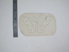 vtg 1960s 1970s Tattoo Flash acetate stencil Wide Wings 2 Butterfly BF4
