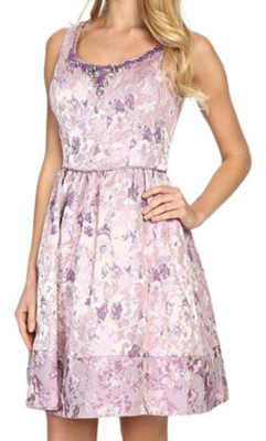 Adrianna Papell Metallic Jacquard Short Dress Purple Multi 6