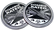 2pc Zombie Rated Badge Auto Fender Emblem Sticker 4x4 SUV Truck 6cm 2.36"