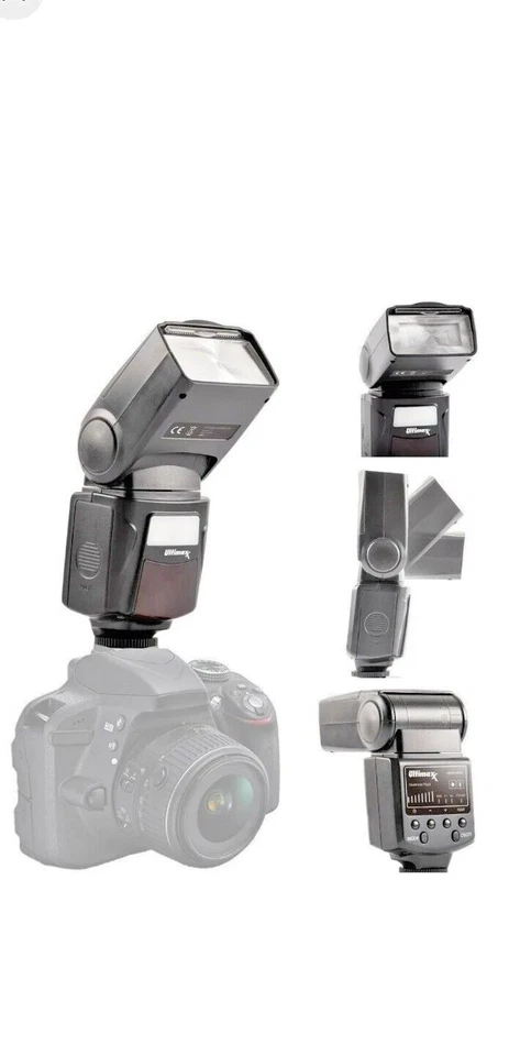 Flash Speedlite Ultimaxx Dynamic DF260VL con luz LED para Canon Nikon Fujifilm Foto 3 de 4