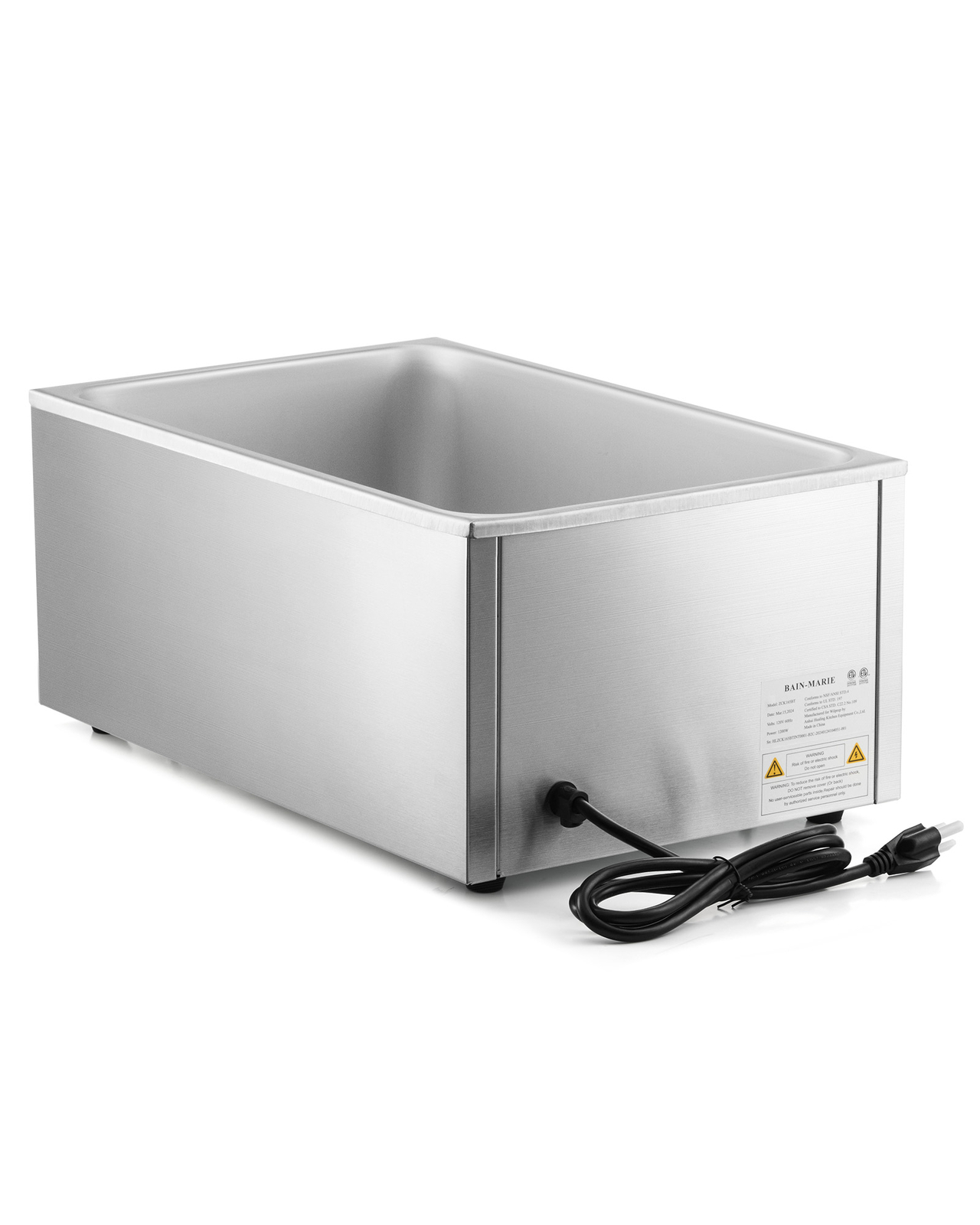 WILPREP 26QT Commercial Food Warmer Full Size Countertop Bain Marie 12x20" 1200W