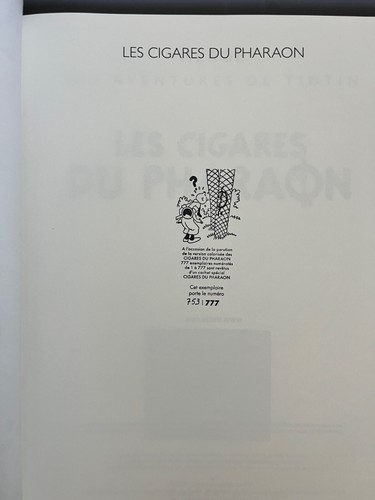 HERGE - TINTIN - LES CIGARES DU PHARAON- TL NUMEROTE - MOULINSART - 2023 - Picture 4 of 10