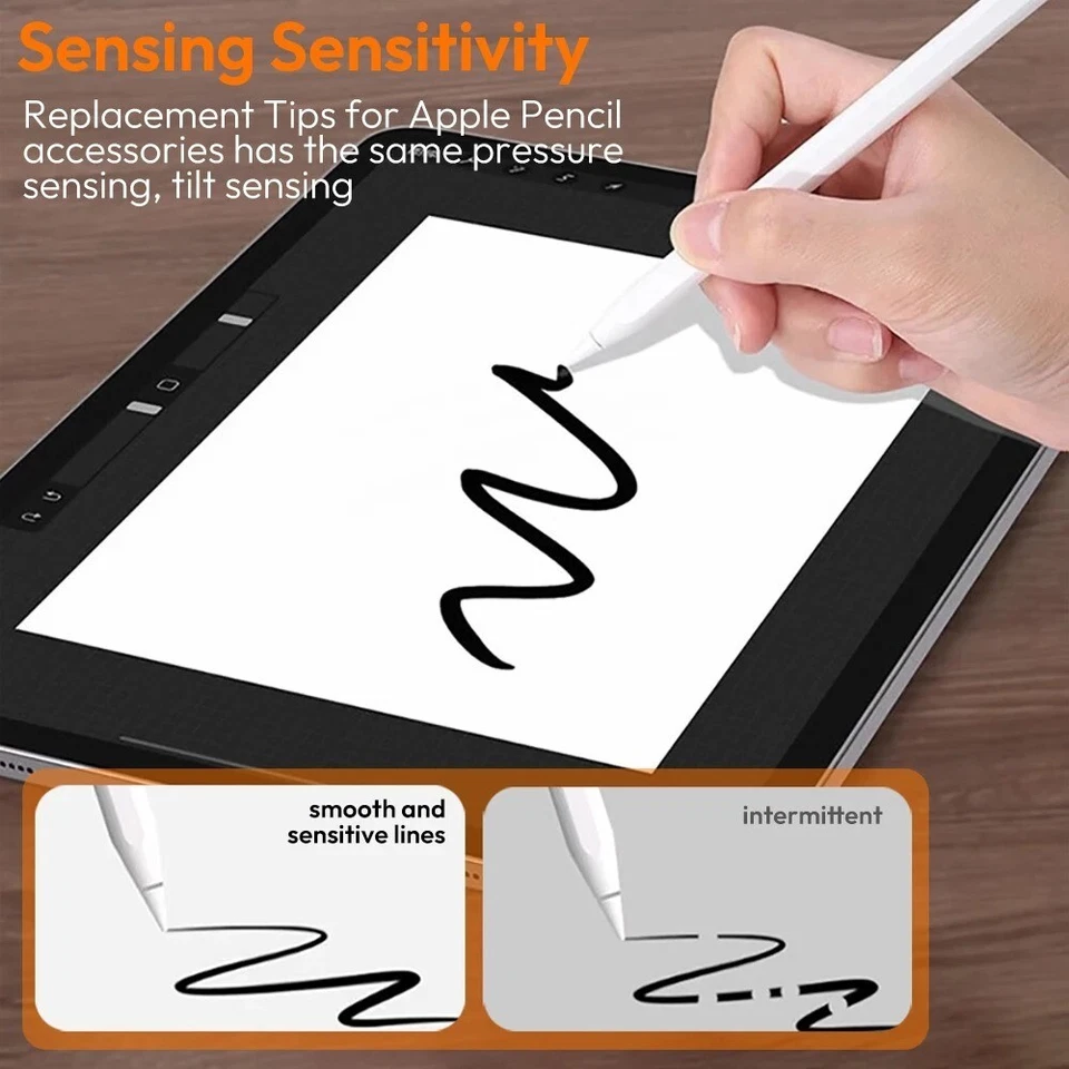 1-8 PCS Replacement Tips for Apple Pencil 1st/2nd Gen iPencil Nibs for iPad Pro - Image 4 of 4