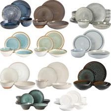 Dinnerware Set 16 Pc Dinner Dish Round Kit for 4 Home Dining Kitchen Dishware
