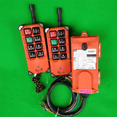 Double Emitters Hoist Crane Radio Wireless Remote Control AC 220V F21-E1B New