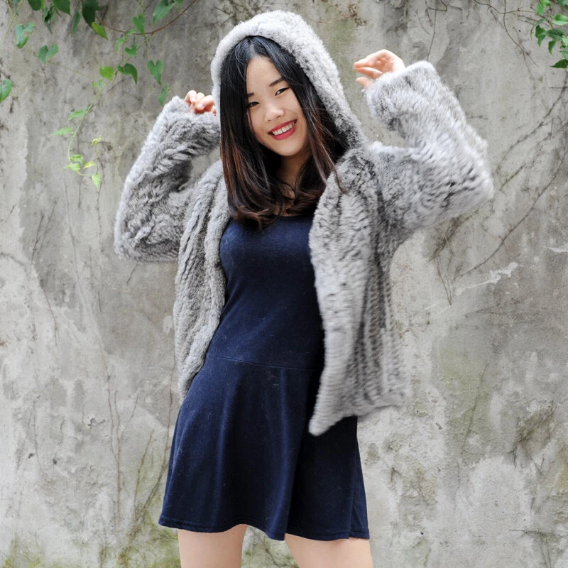 Rabbit fur jackets online sale