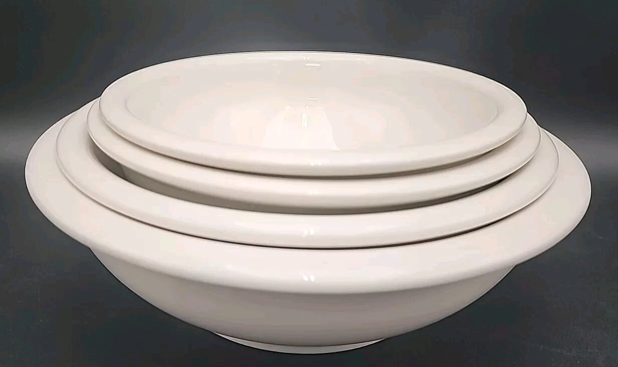 Pier 1 Imports CHINE White Glaze Nesting Mixing Bowls (Set Of 4)
