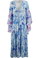 ROKOKO SAND BLUMENDRUCK KREPP MORGENMANTEL KLEIN