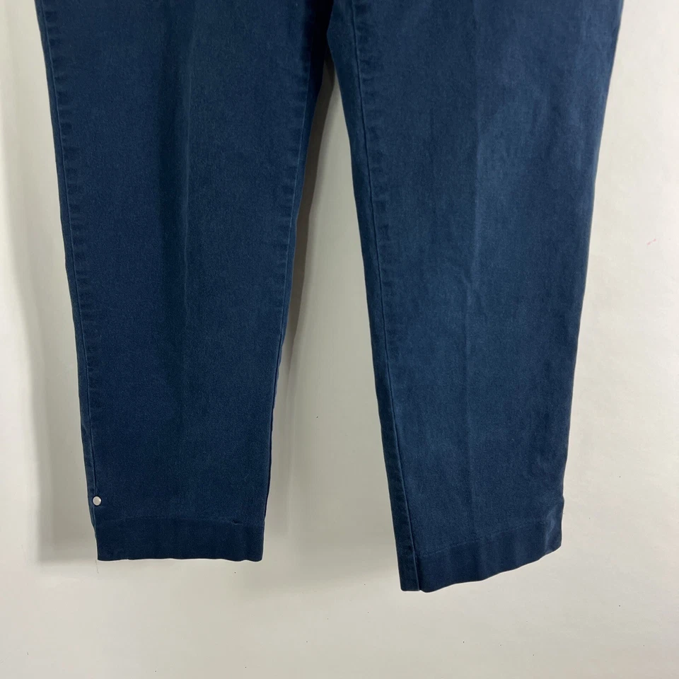 Van Heusen Pants Womens Size 10 Cropped Tapered Navy Blue Chino Mid Rise Stretch - Image 3 of 4