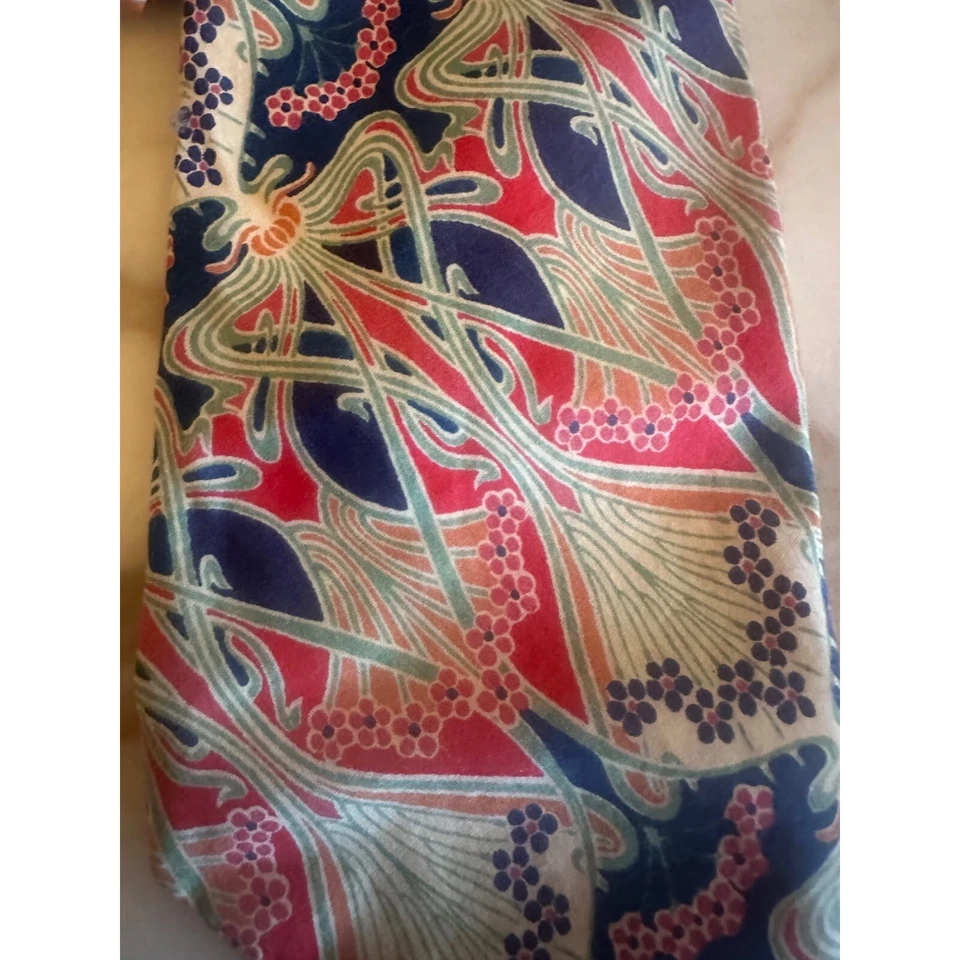 Telas Tana Lawn Liberty Azul Rosa Moderno Estampado Abstracto Algodón Corbata Inglaterra Foto 2 de 4