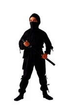 BLACK NINJA CHILD BOY KIDS JAPANESE ASSASSIN SHINOBI SAMURAI WARRIOR COSTUME