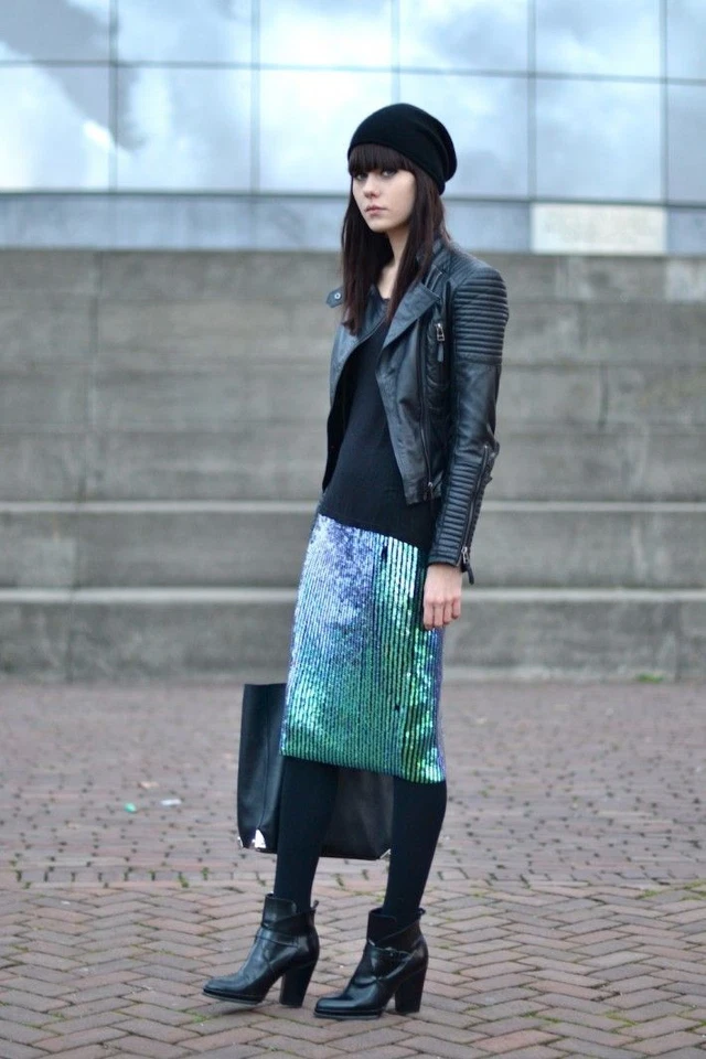 Женская H&M зеленый русалка рыбы масштаб блестки дизайнерский карандаш юбка - Sz 2/Eur 32 - Изображение 3 из 4