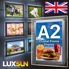 A2 | Slim LED Illuminated Wall Mounted Crystal Frame Poster Display Menu Board 