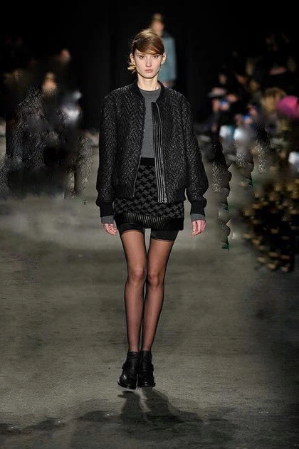 Rag & Bone Black Boucle Leather BASTION Baseball JACKET BNWT UK 10 £850 - Image 2 of 4