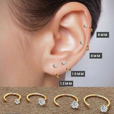 Surgical Steel CZ Small Huggie Hoop Earrings Women Minimalist Stud Earrings Gift