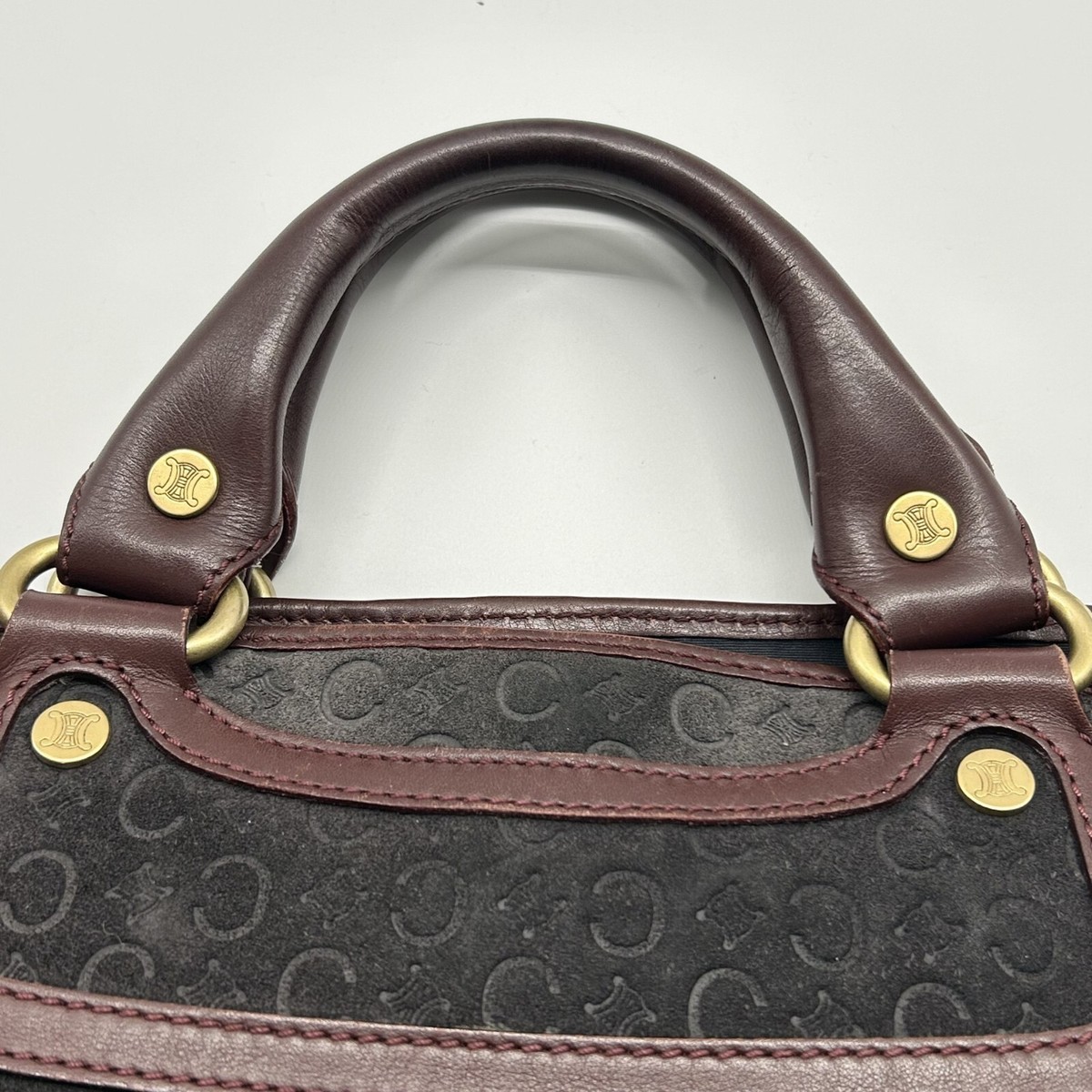 Authentic CELINE C Macadam Boogie Bag Suede Leather Tote Bag | eBay