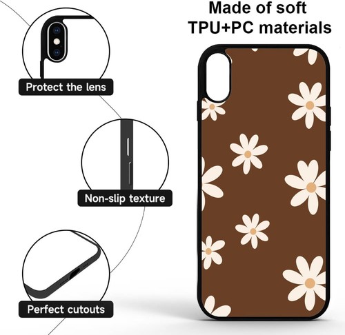 Boho Brown Flower neutral Plastic TPU Case For Motorola Moto Google Pixel - Picture 13 of 25