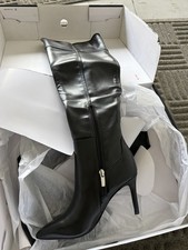 Brand New In Box Nine West Flye Black Leather Knee High Boots Women's 5 M
