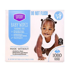 Berkley Jensen Baby Wipes Fragrance Free 12 Pack x 90 Count 1080 Wipes NEW