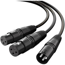 10ft XLR Y-Splitter Cable, Dual Female to Male - For Superior Sound Quality
