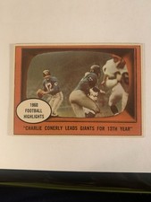 1961 Topps # 94 CHARLIE CONERLY 1960 Football Higlights: “Leads Giants…”