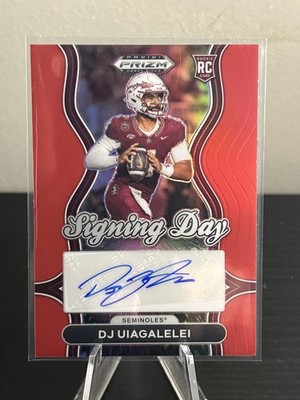 2025 Panini Prizm Draft Picks #SD-DJU DJ Uiagalelei Signing Day Red #/399