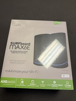 Arris SURFboard mAX 6E W161 Tri-Band AXE6600 WiFi 6E Mesh Router Kit (2 Routers)
