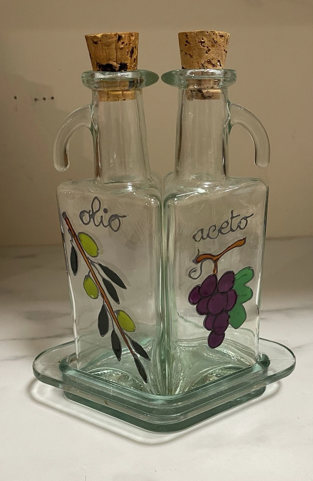 Made in Italy Hand Painted Oil & Vinegar Set