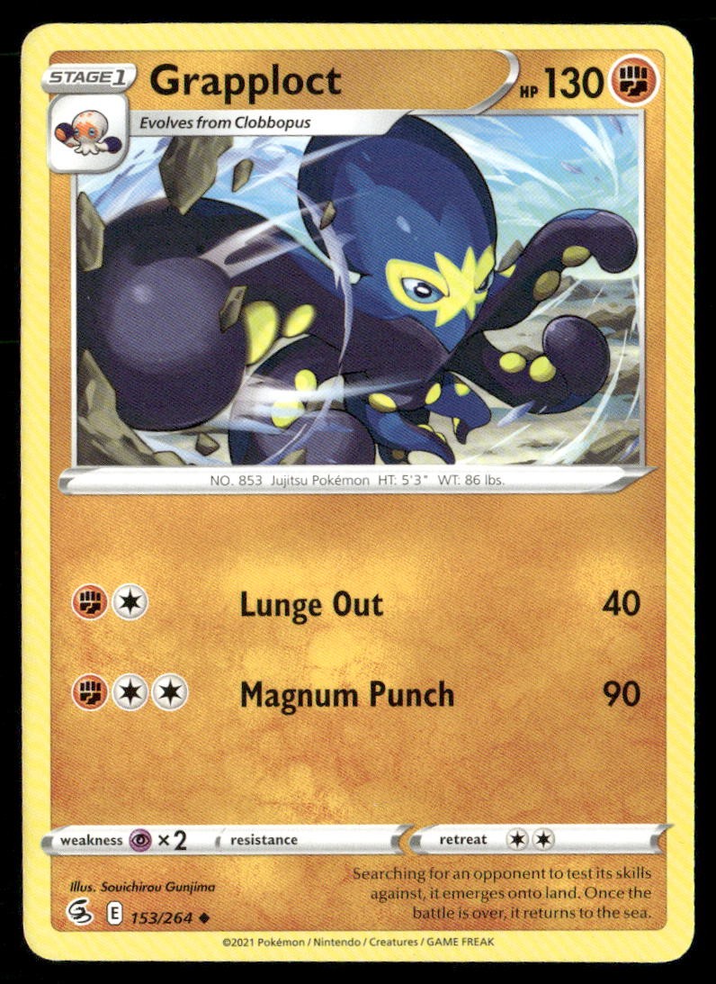 Grapploct Fusion Strike 153/264 Uncommon Pokemon Near Mint