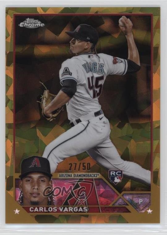 2023 Topps Chrome Update Sapphire Gold 27/50 Carlos Vargas Rookie RC 0c6