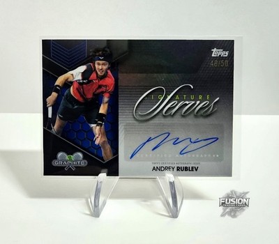 2026 Topps Graphite Tennis Andrey Rublev /50 Signature Serves Blue Refractor