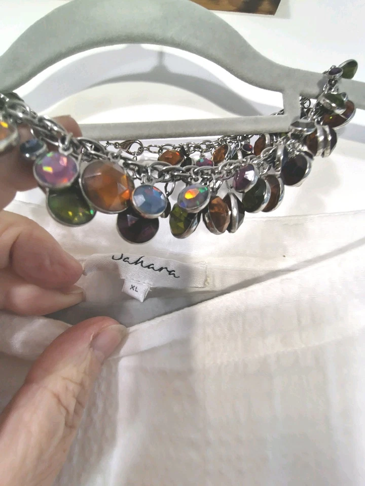 Sahara White Waffle Cotton Top Size XL With 62" Chest - Image 4 of 4