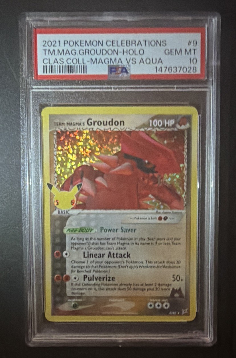 Pokemon 2021 Celebrations Team Magma's Groudon 9/95 Holo PSA 10