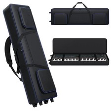 88 Key Keyboard Case With Wheels Portable Padded 88 Piano Case 53 x14.5x7 
