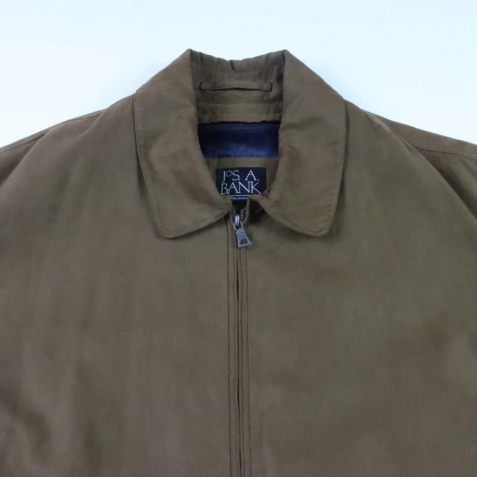 Jos A Bank Men XXLL Removable Wool Blend Lining Brown Bomber Polyester Jacket - Image 2 of 4