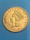 1856 $1 Indian Princess Head Gold Dollar Slanted 5 AU UNC