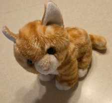 Aurora Miyoni Plush 8" Kitty Cat Orange White Sitting Down