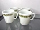 Vintage Corning Pyrex Spring Blossom Crazy Daisy Mugs D Handle Set Of 4