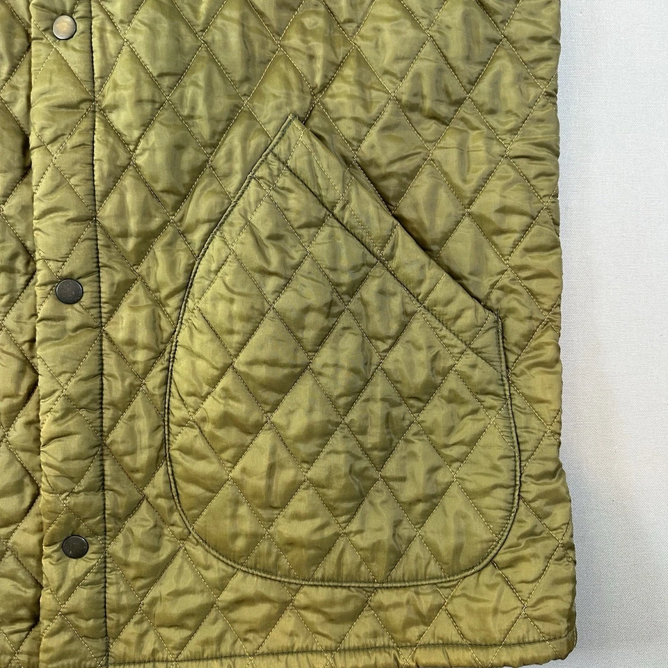 J.Crew Coat Mens Large Green Quilted Oarsman Vintage Corduroy Collar Chore Barn - Изображение 2 из 4