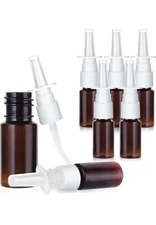 6Pcs 10Ml/0.34Oz Glass Nasal Spray Bottles - Portable Empty Refillable Fine Mist
