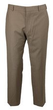 HERMES NWT Dark Taupe Wool Woven Men's Flat-Front Tapered Dress Pants 34 52