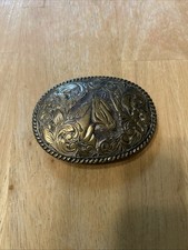 Vintage Crumrine Bronze Horse Head Belt Buckle
