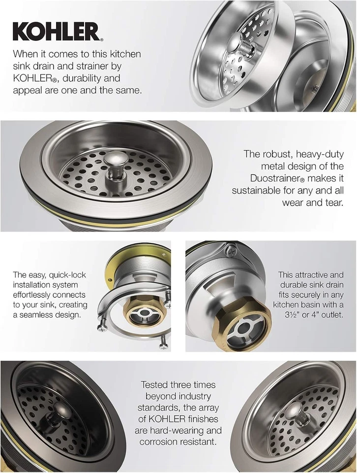 Brushed Moderne Brass Duostrainer - Carry-on Feature - Image 4 of 4