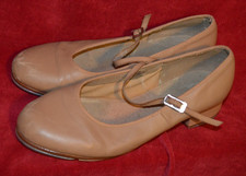 WOMEN'S BLOCH TECHNO TAP TAN HEELED LEATHER TAP SHOES 10