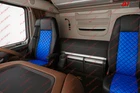 PU Leather Seat Covers Blue Black Tailored For DAF XF106 Euro 6 2013-2021 Trucks