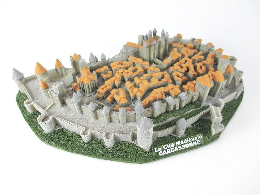 Carcassonne Fortress Languedoc Poly Model XL 23cm France Souvenir